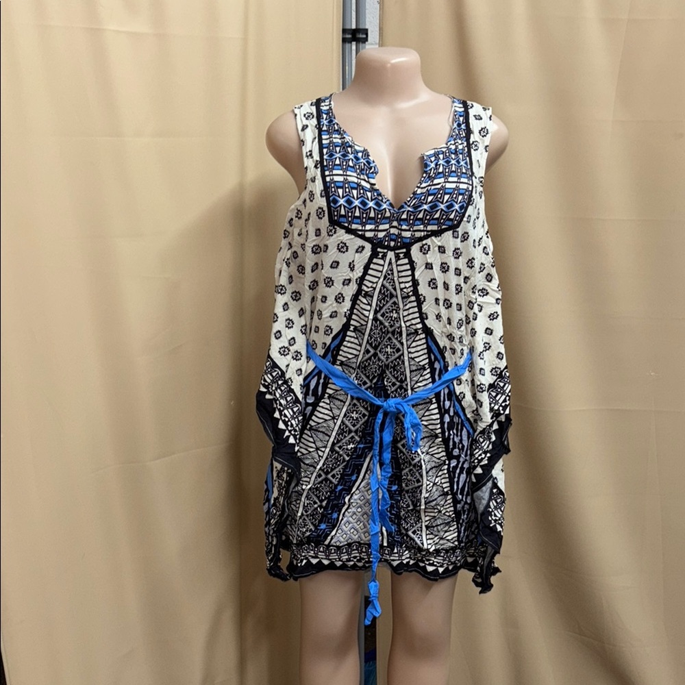 Bohemian Blue and Black Patterned Dress